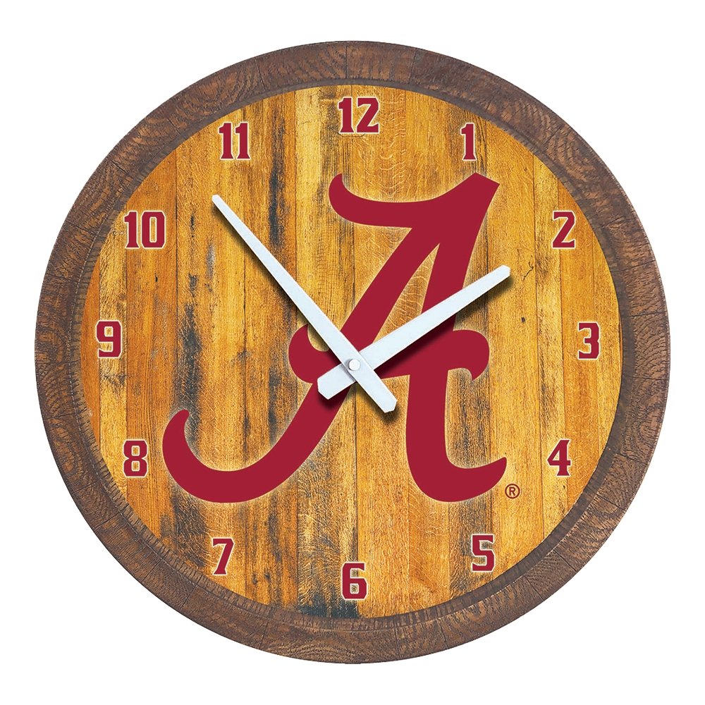 Alabama Crimson Tide: "Faux" Barrel Top Wall Clock - The Fan-Brand