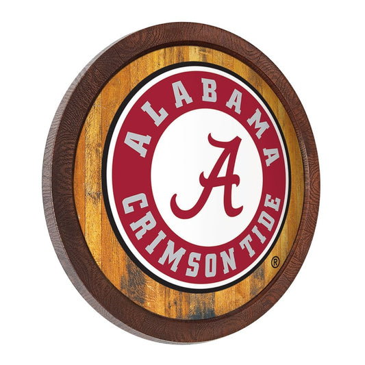 Alabama Crimson Tide: School Seal - "Faux" Barrel Top Sign - The Fan-Brand