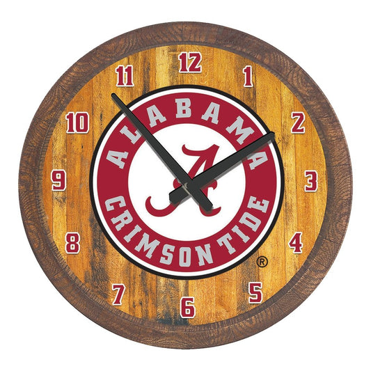 Alabama Crimson Tide: Seal - "Faux" Barrel Top Wall Clock - The Fan-Brand