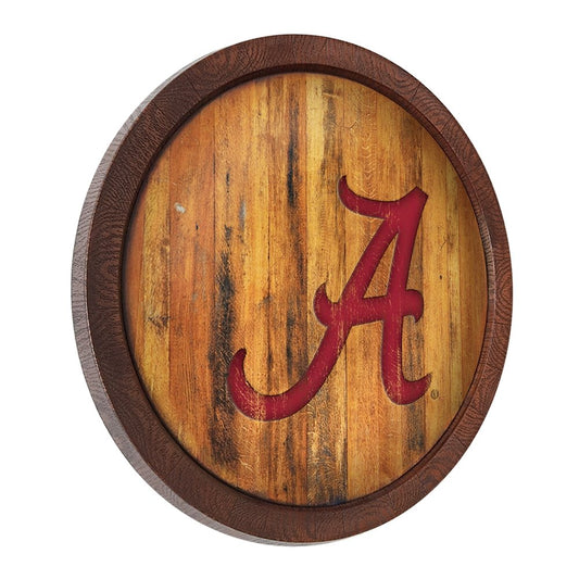 Alabama Crimson Tide: Weathered "Faux" Barrel Top Sign - The Fan-Brand