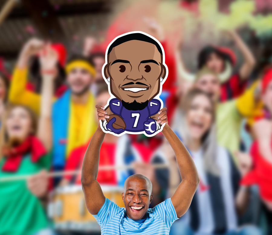 Rashod Bateman Emoji - Big Head - Official NFLPA - Baltimore Ravens - Foam Core Cutout