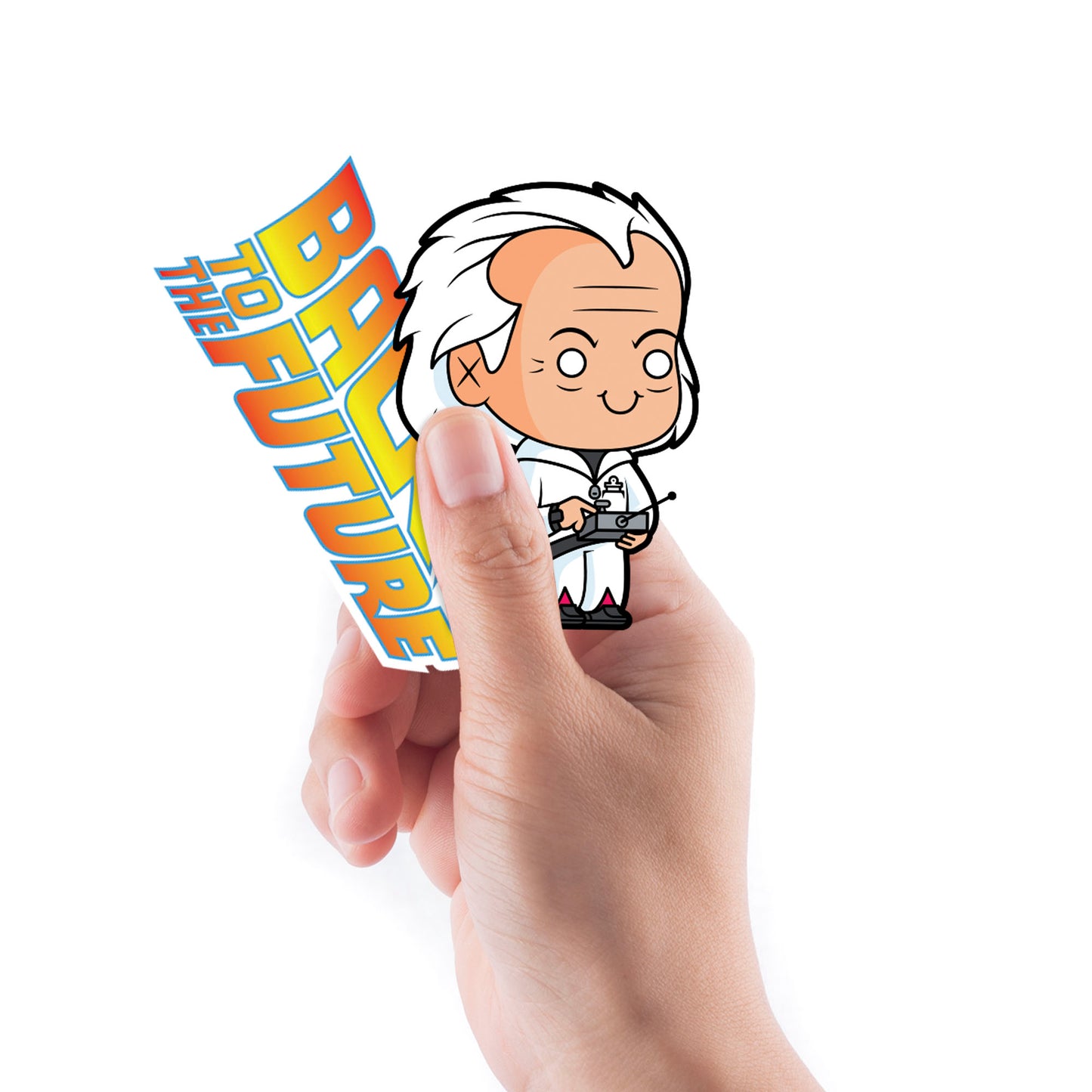 Sheet of 5 -Back to the Future:  KAWAII DOC Minis        - Officially Licensed NBC Universal Removable    Adhesive Decal