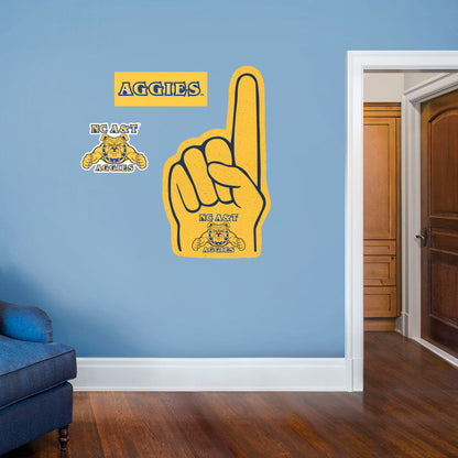 North Carolina A&T Aggies - RealBig Foam Finger Collection - Official NCAA - Reusable Vinyl Wall Decals