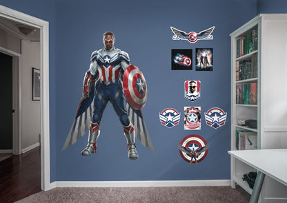 The Falcon and The Winter Soldier: Captain America (Sam Wilson) RealBig        - Officially Licensed Marvel Removable Wall   Adhesive Decal