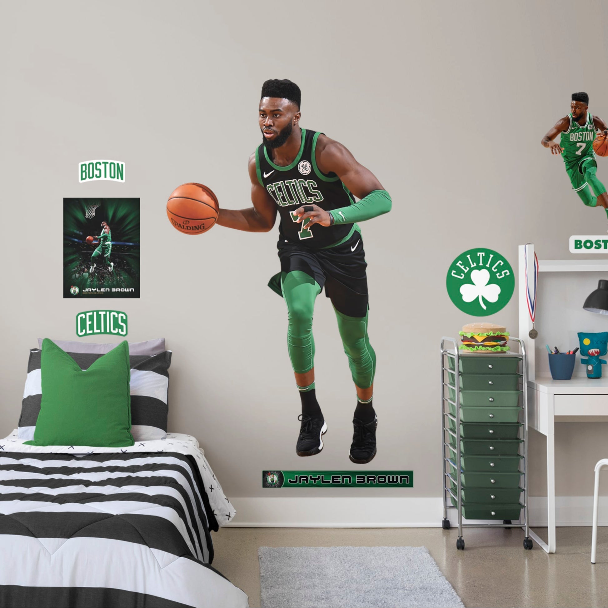 Jaylen Brown Poster Boston Celtics Poster Street NBA Wall Art 