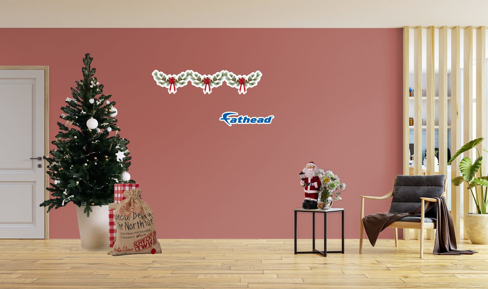 Christmas: Three Red Ribbons Icon - Removable Adhesive Decal – Fathead