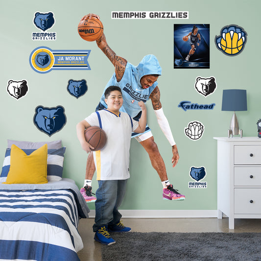 Memphis Grizzlies: Ja Morant 2022 Warmups        - Officially Licensed NBA Removable     Adhesive Decal