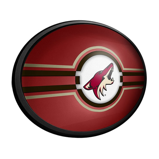 Arizona Coyotes: Oval Slimline Lighted Wall Sign - The Fan-Brand