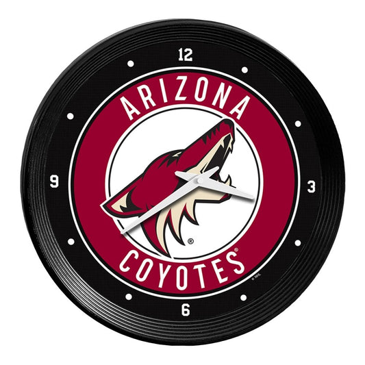 Arizona Coyotes: Ribbed Frame Wall Clock Default Title