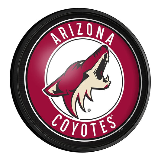 Arizona Coyotes: Round Slimline Lighted Wall Sign - The Fan-Brand