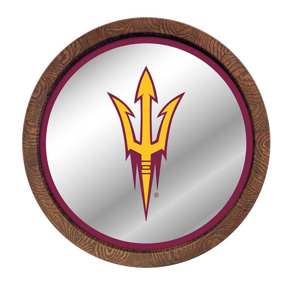 Arizona State Sun Devils: Mirrored Barrel Top Mirrored Wall Sign - The Fan-Brand