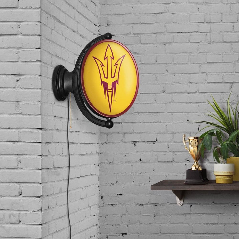 Arizona State Sun Devils: Original Oval Rotating Lighted Wall Sign - The Fan-Brand