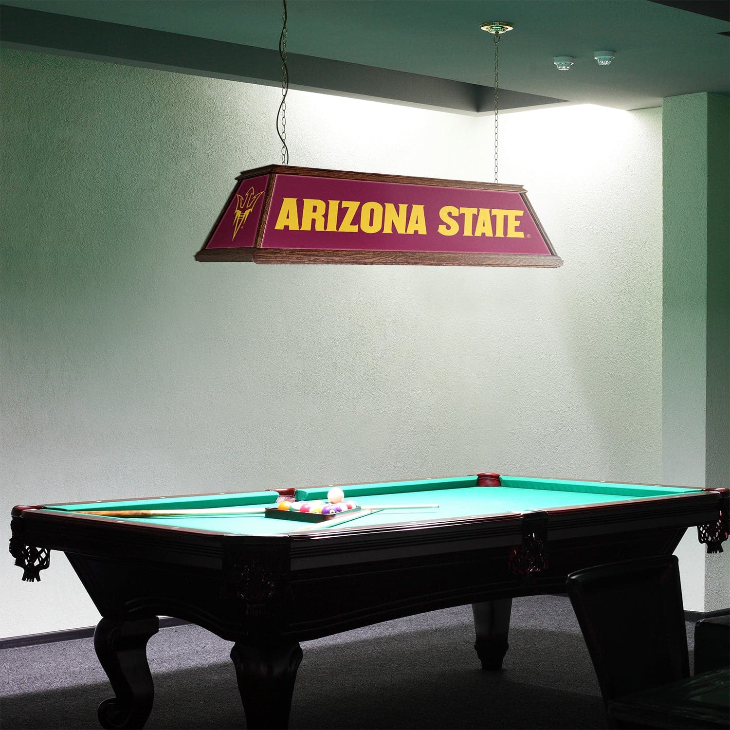 Arizona State Sun Devils: Premium Wood Pool Table Light - The Fan-Brand