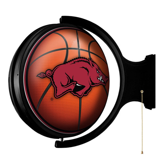 Arkansas Razorbacks: Basketball - Original Round Rotating Lighted Wall Sign - The Fan-Brand