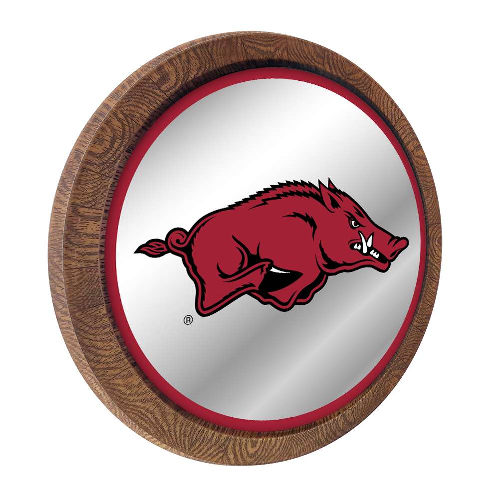 Arkansas Razorbacks: Mascot - Barrel Top Mirrored Wall Sign - The Fan-Brand