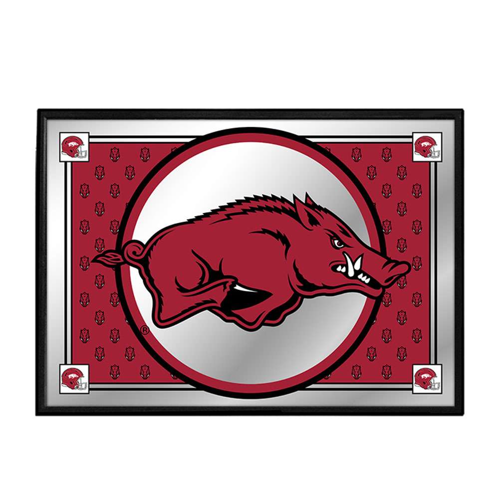 Arkansas Razorbacks: Mascot, Team Spirit Framed Mirrored Wall Sign - The Fan-Brand