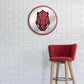 Arkansas Razorbacks: Tusk Stare - Modern Disc Mirrored Wall Sign - The Fan-Brand