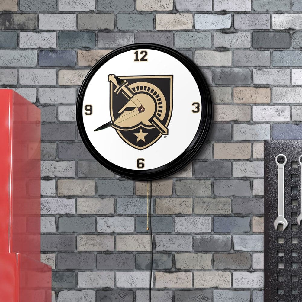 Army Black Knights: Athena's Helmet - Retro Lighted Wall Clock - The Fan-Brand