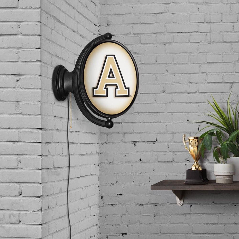 Army Black Knights: Original Oval Rotating Lighted Wall Sign - The Fan-Brand