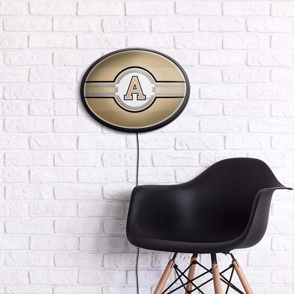 Army Black Knights: Oval Slimline Lighted Wall Sign - The Fan-Brand