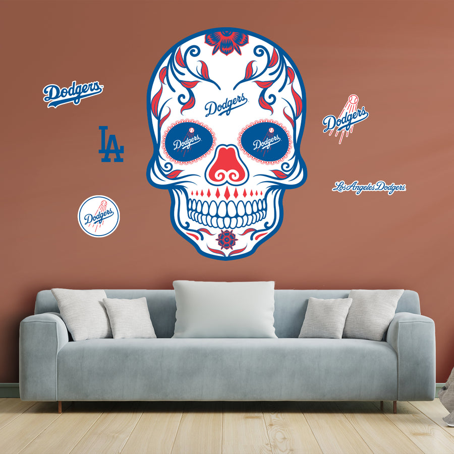 Los Angeles Dodgers - RealBig Sugar Skull Collection - Official MLB - Reusable Vinyl Wall Decals