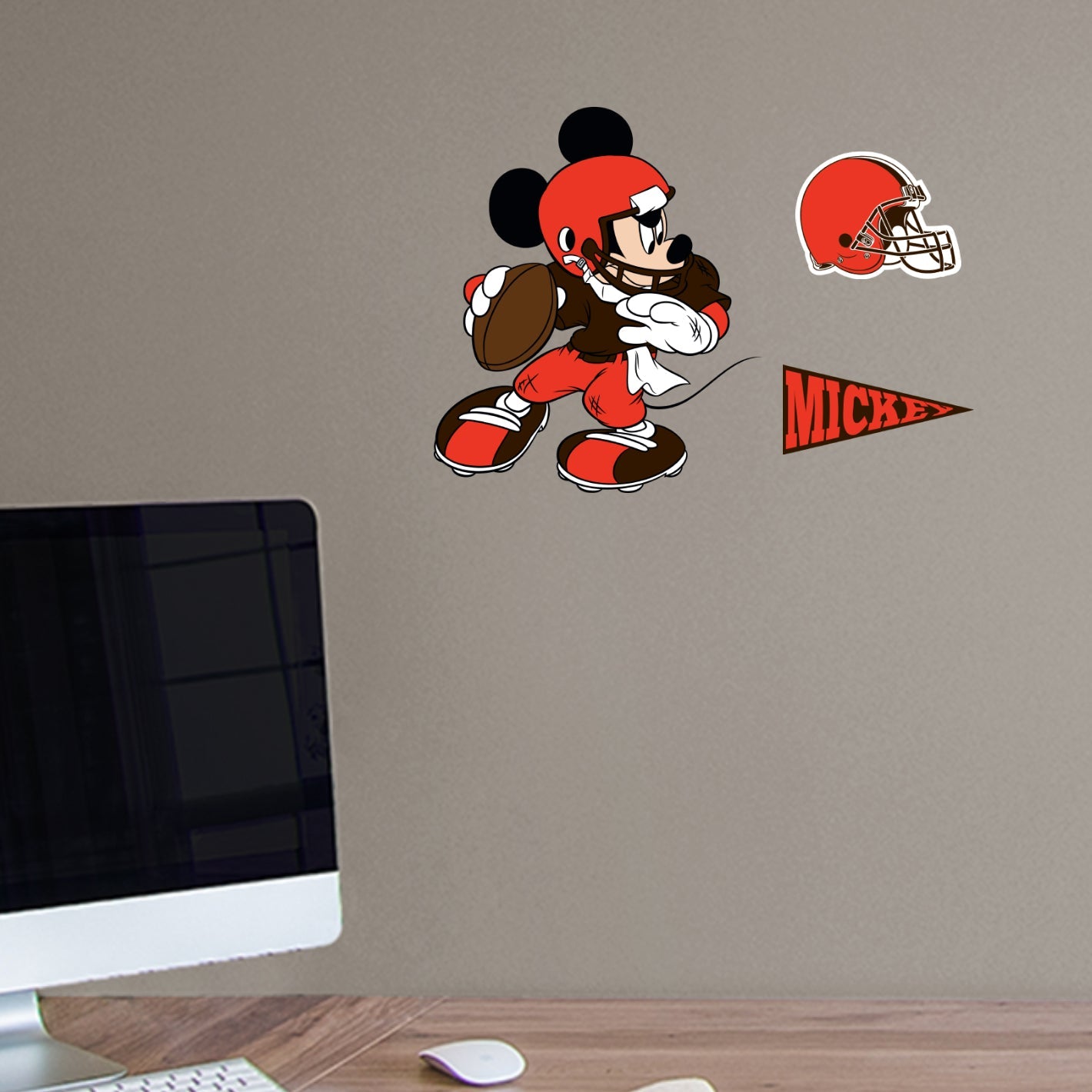 Cleveland Browns: Mickey Mouse - Officially Licensed NFL Removable Adhesive Decal