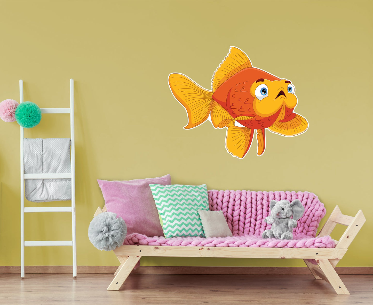 Nursery:  Orange Fish Icon        -   Removable Wall   Adhesive Decal
