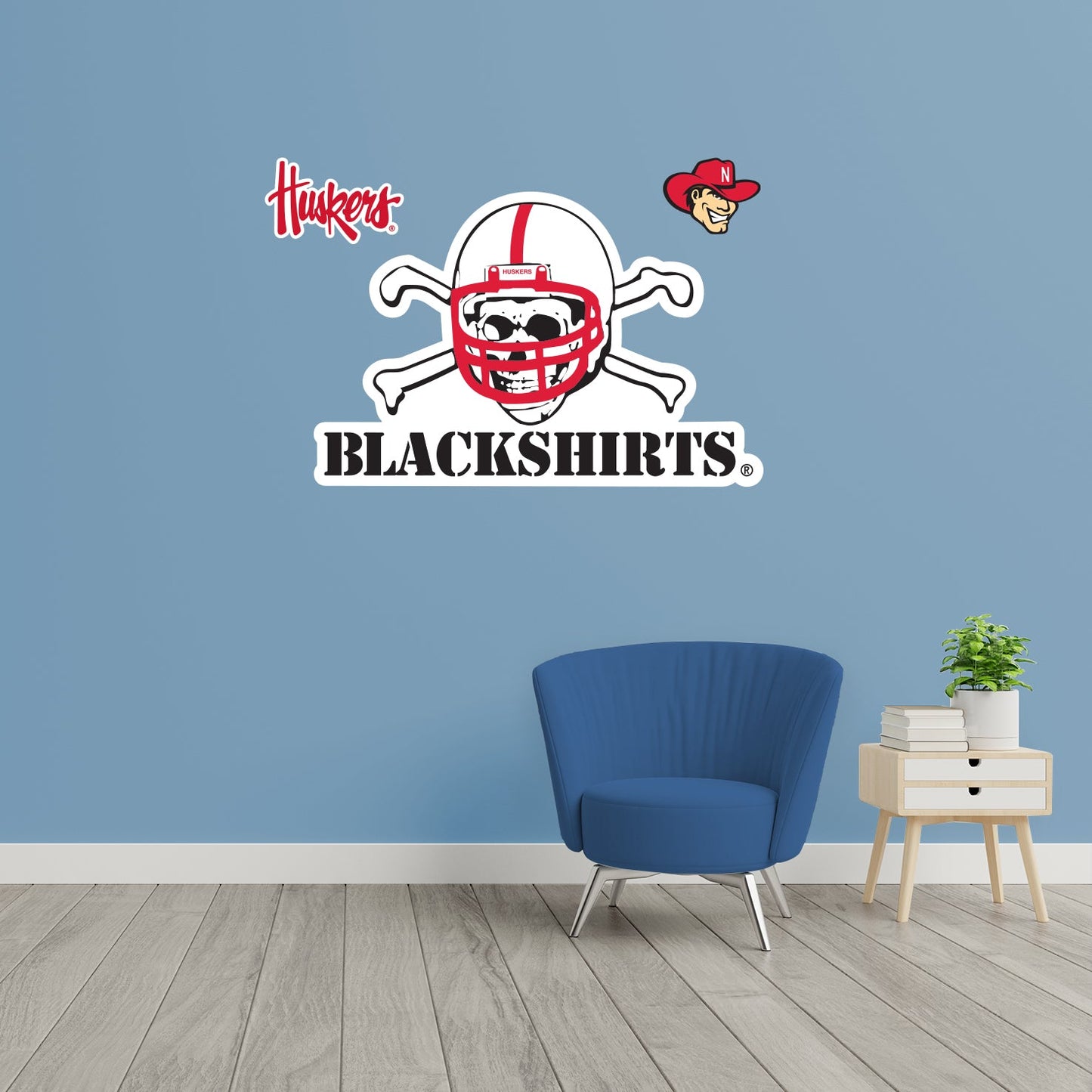 Nebraska Cornhuskers: Blackshirts Logo - Officially Licensed NCAA Removable Adhesive Decal