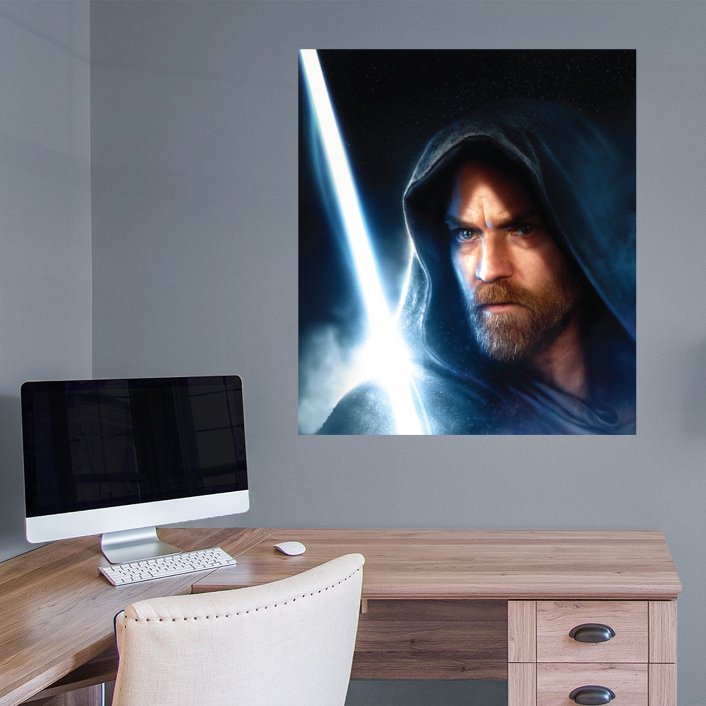 Obi-Wan Kenobi: Obi-Wan Hood Lightsaber Poster - Officially Licensed Star Wars Removable Adhesive Decal