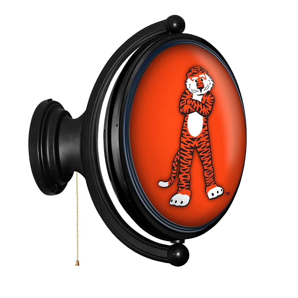 Auburn Tigers: Aubie - Original Oval Rotating Lighted Wall Sign - The Fan-Brand
