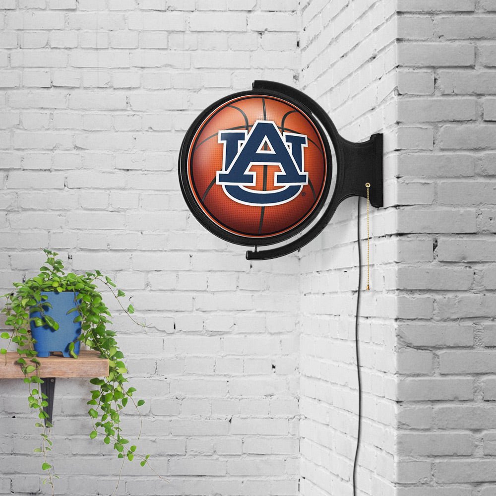 Auburn Tigers: Basketball - Original Round Rotating Lighted Wall Sign - The Fan-Brand