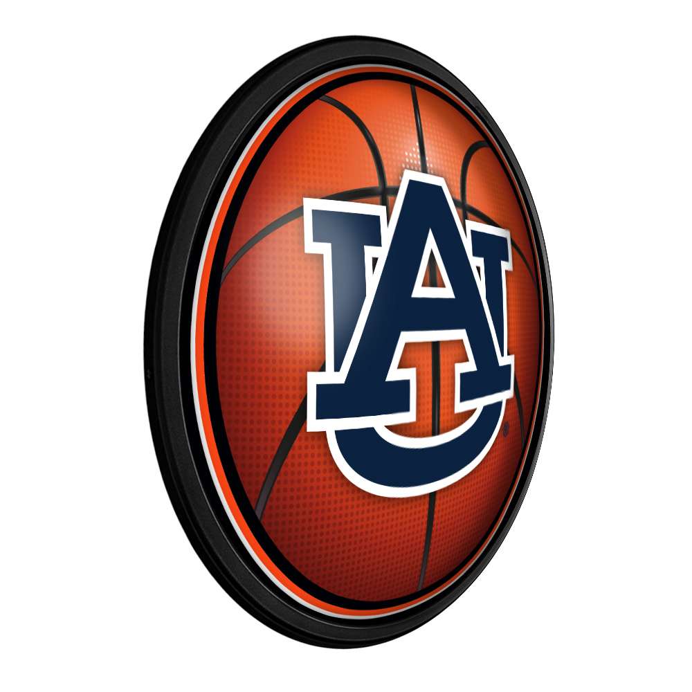 Auburn Tigers: Basketball - Round Slimline Lighted Wall Sign - The Fan-Brand