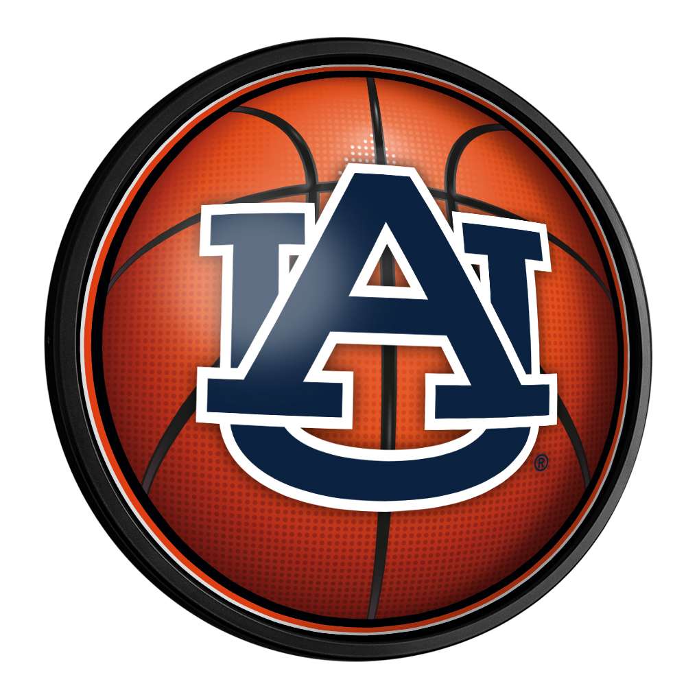 Auburn Tigers: Basketball - Round Slimline Lighted Wall Sign - The Fan-Brand