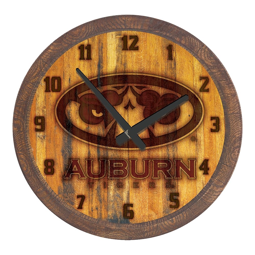 Auburn Tigers: Branded "Faux" Barrel Top Wall Clock - The Fan-Brand