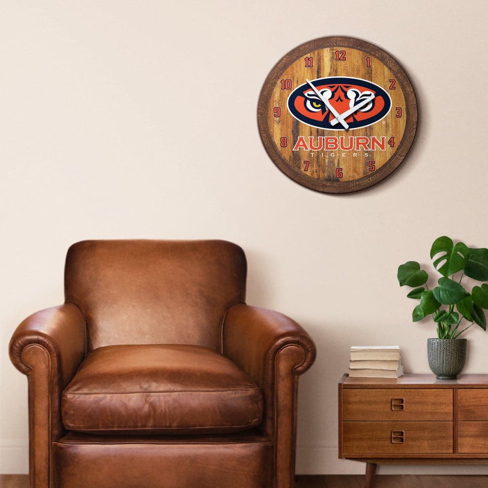 Auburn Tigers: "Faux" Barrel Top Wall Clock - The Fan-Brand