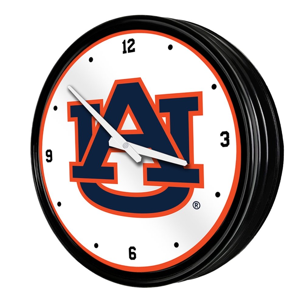Auburn Tigers:  Retro Lighted Wall Clock - The Fan-Brand