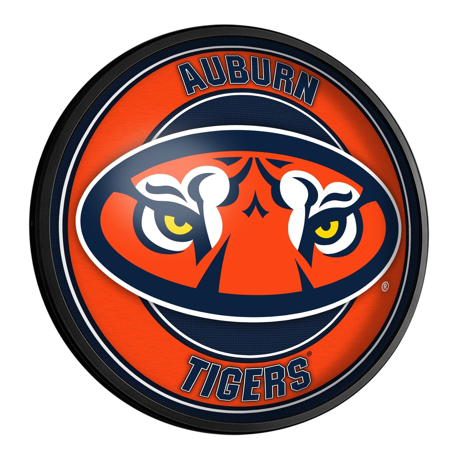 Auburn Tigers: Tiger Eyes -Round Slimline Lighted Wall Sign - The Fan-Brand