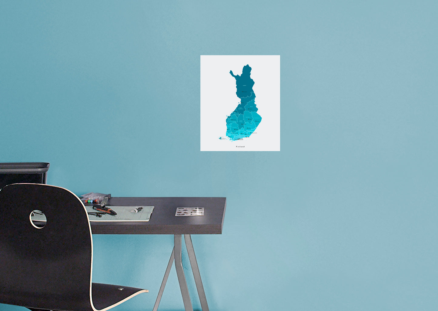 Maps of Europe: Finland Mural        -   Removable Wall   Adhesive Decal