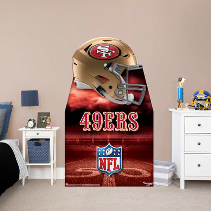 San Francisco 49ers:  2022 Helmet  Life-Size   Foam Core Cutout  - Officially Licensed NFL    Stand Out
