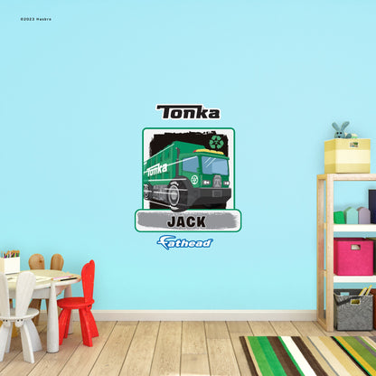 Tonka: Garbage Truck Personalized Name Icon        - Officially Licensed Hasbro Removable     Adhesive Decal