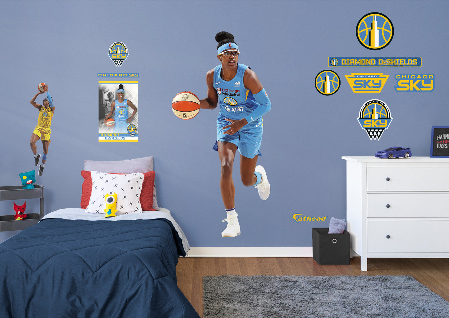 Chicago Sky Diamond DeShields 2021        - Officially Licensed WNBA Removable Wall   Adhesive Decal