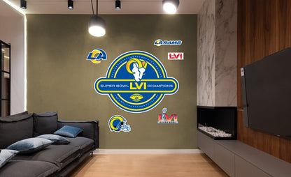Los Angeles Rams:  Super Bowl LVI Champions Logo        - Officially Licensed NFL Removable     Adhesive Decal