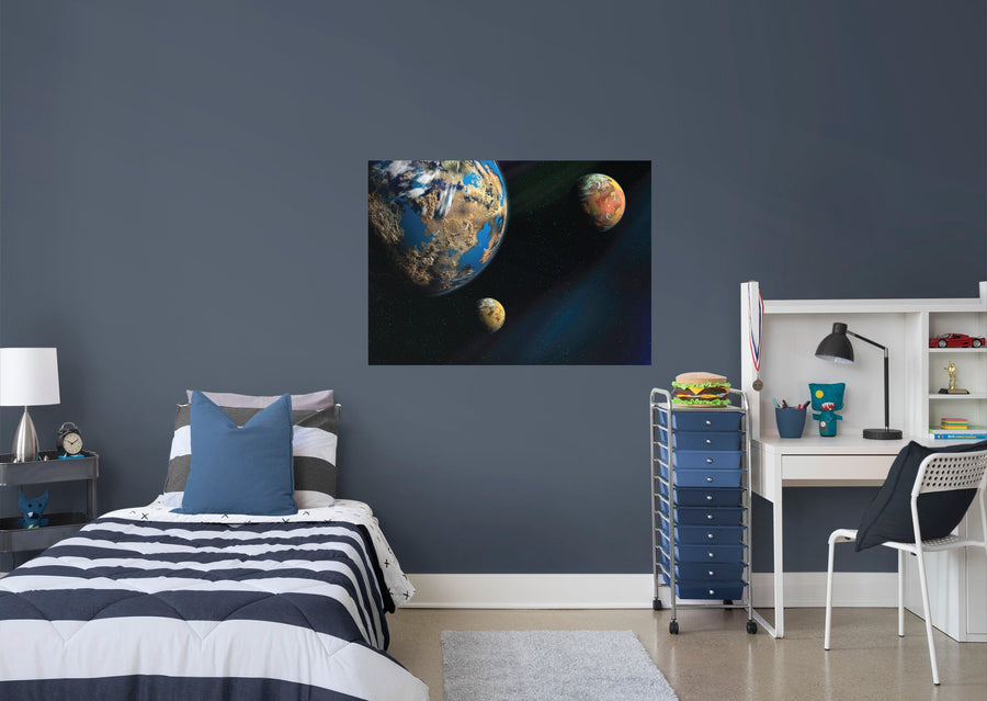 Planets:  Textures Mural        -   Removable     Adhesive Decal