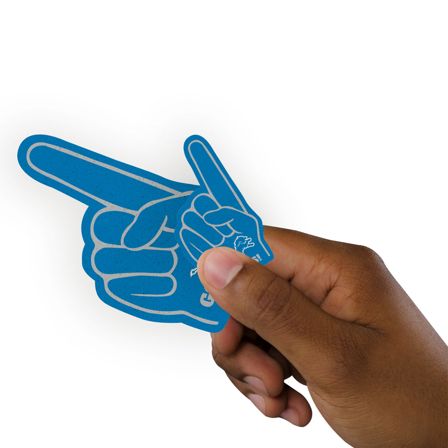 Detroit Lions - 4 Foam Finger Minis (Mixed Sizes) - Official NFL - Reusable Vinyl Decals