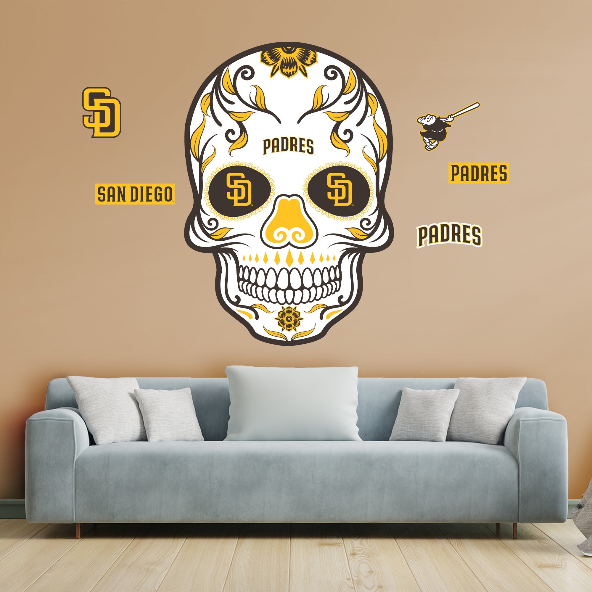 San Diego Padres Retro Vintage Throwback Banner and Tapestry Wall Tack Pads