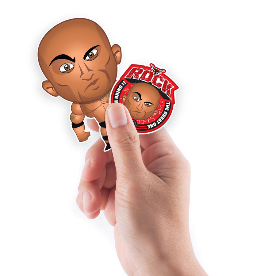The Rock - 5 Minis (Mixed Sizes) - Official WWE - Reusable Vinyl Decals