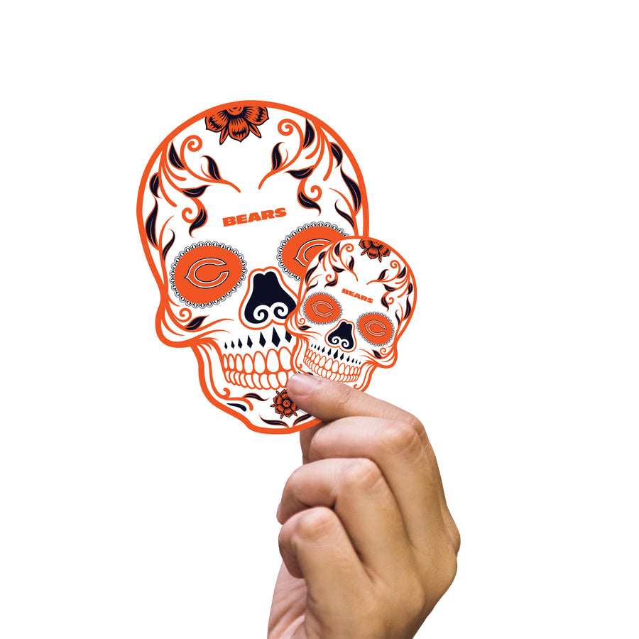 Chicago Bears - 5 Skull Minis (Mixed Sizes) - Official NFL - Reusable Vinyl Decals