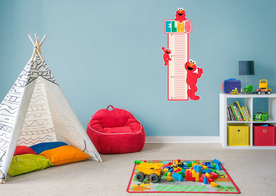 Elmo - Growth Chart - Official Sesame Street - Reusable Vinyl Wall Decal