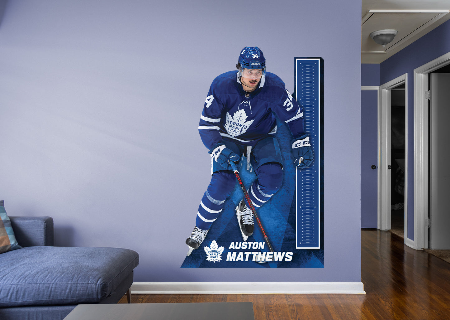 Toronto Maple Leafs: Auston Matthews 2021 Growth Chart        - Officially Licensed NHL Removable Wall   Adhesive Decal