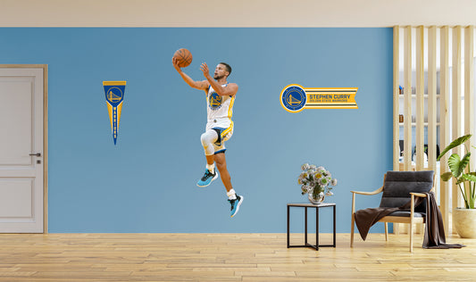 Golden State Warriors: Stephen Curry  Finger Roll        - Officially Licensed NBA Removable     Adhesive Decal